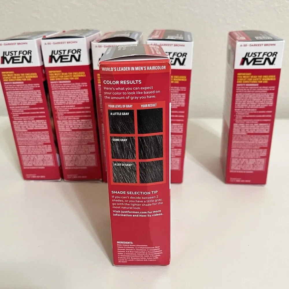 Just For Men Easy Comb-In Color A-50 Darkest Brown Lot of 6 NEW